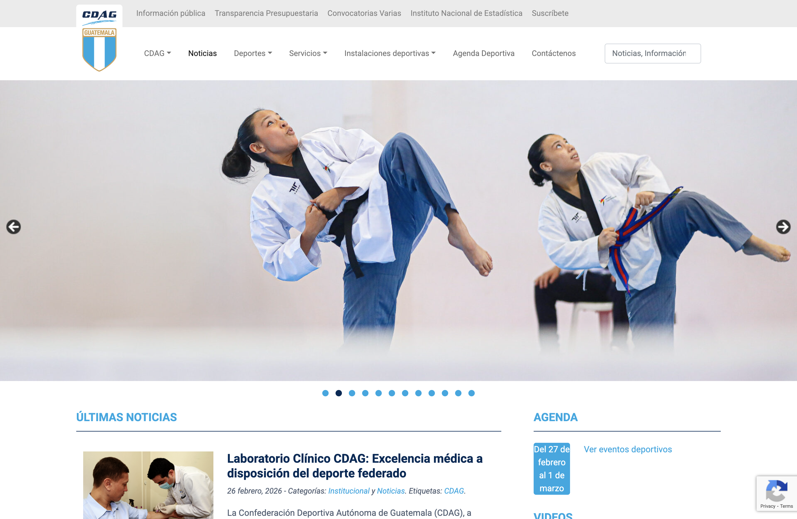 Sitio actual de CDAG - sistema obsoleto